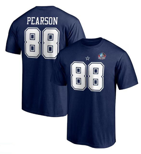 Men's Dallas Cowboys #88 Drew Pearson Navy Hall of Fame Class of 2021 Name & Number T-Shirt Men's Dallas Cowboys #88 Drew Pearson Navy Hall of Fame Class of 2021 Name & Number T-Shirt